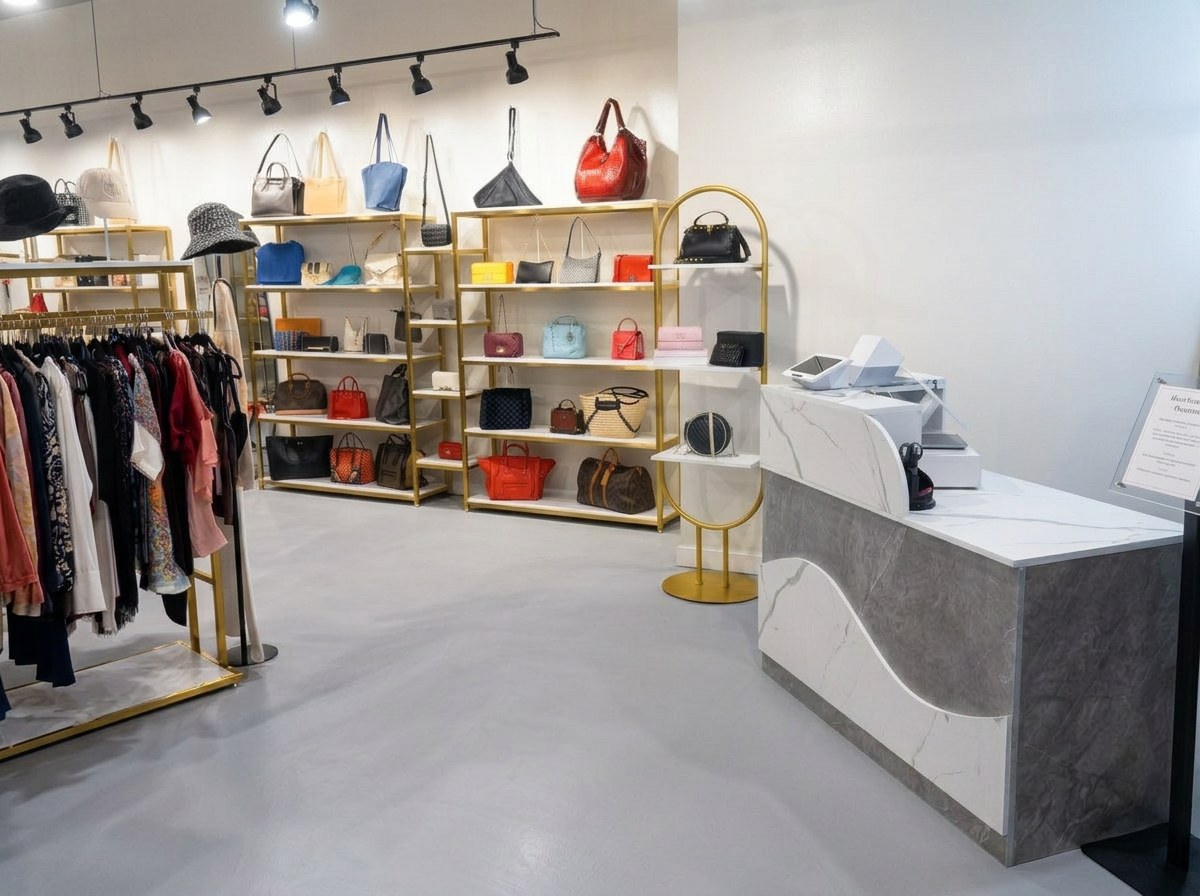 Mikal Coy boutique reception desk