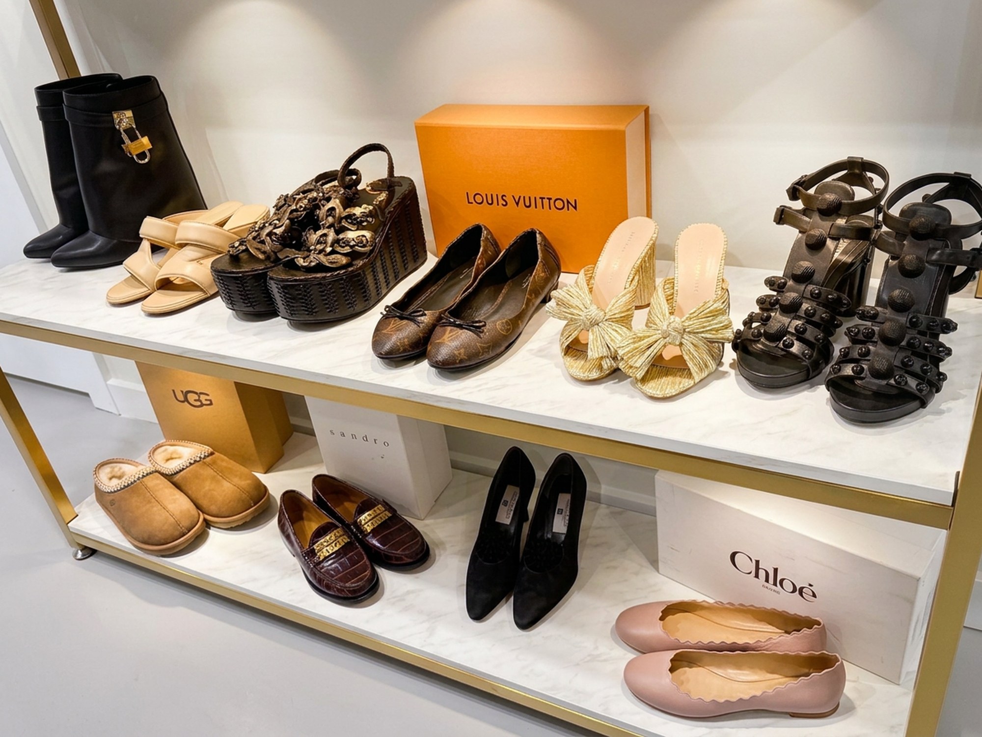 Designer shoes at Mikal Coy boutique